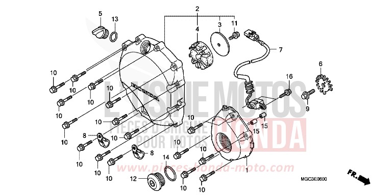 RIGHT CRANKCASE COVER for CB1100 ABS PEARL MILKEY WHITE (NH162) from 2013